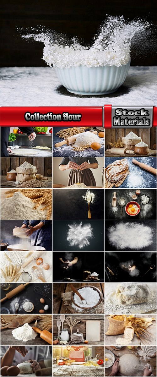 Collection flour pastry flour products loaf of wheat grain 25 HQ Jpeg