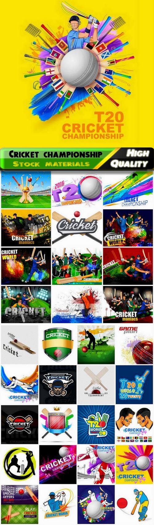 Cricket championship 2016 and sport equipment - 39 Eps