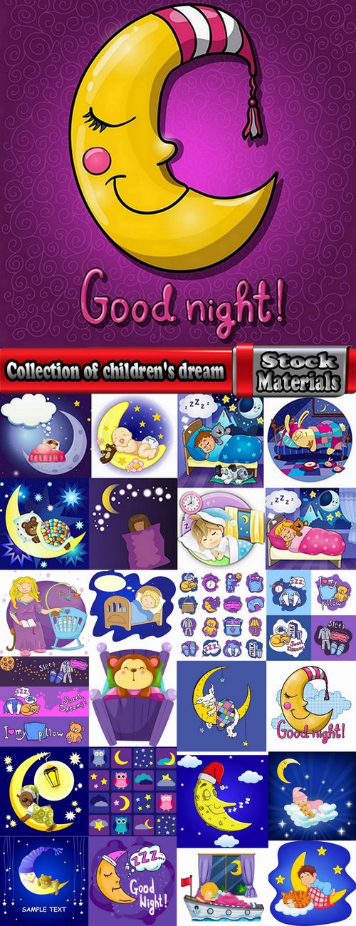 Collection of children's dream holiday dream gift card 25 EPS