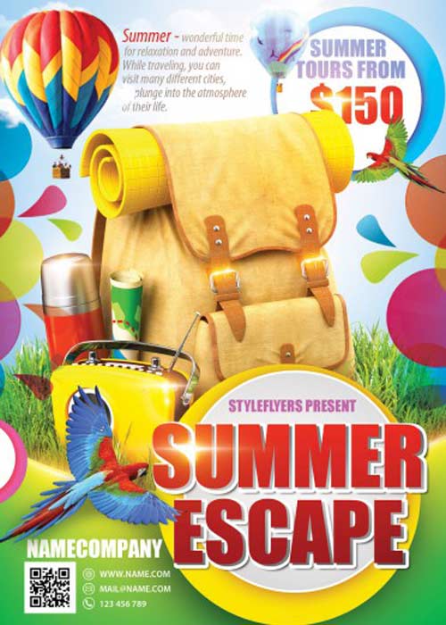 Summer Escape PSD Flyer Template