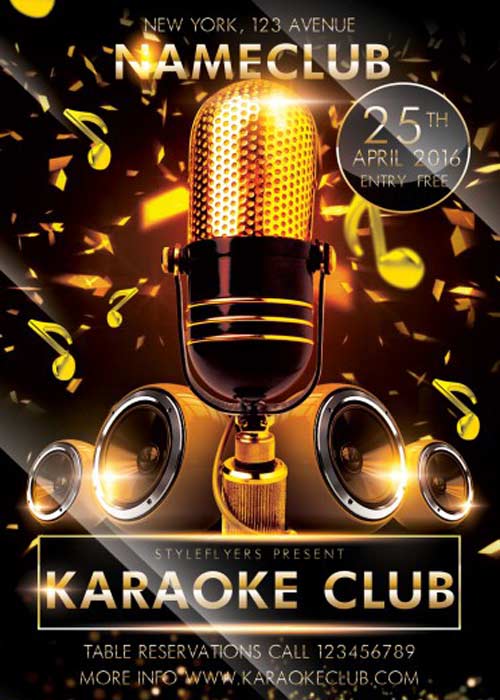 Karaoke Club V5 PSD Flyer Template
