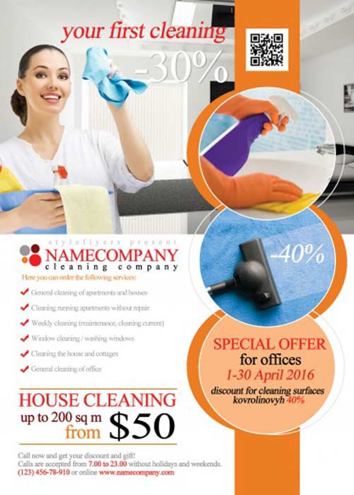 Cleaning Company V1 PSD Flyer Template