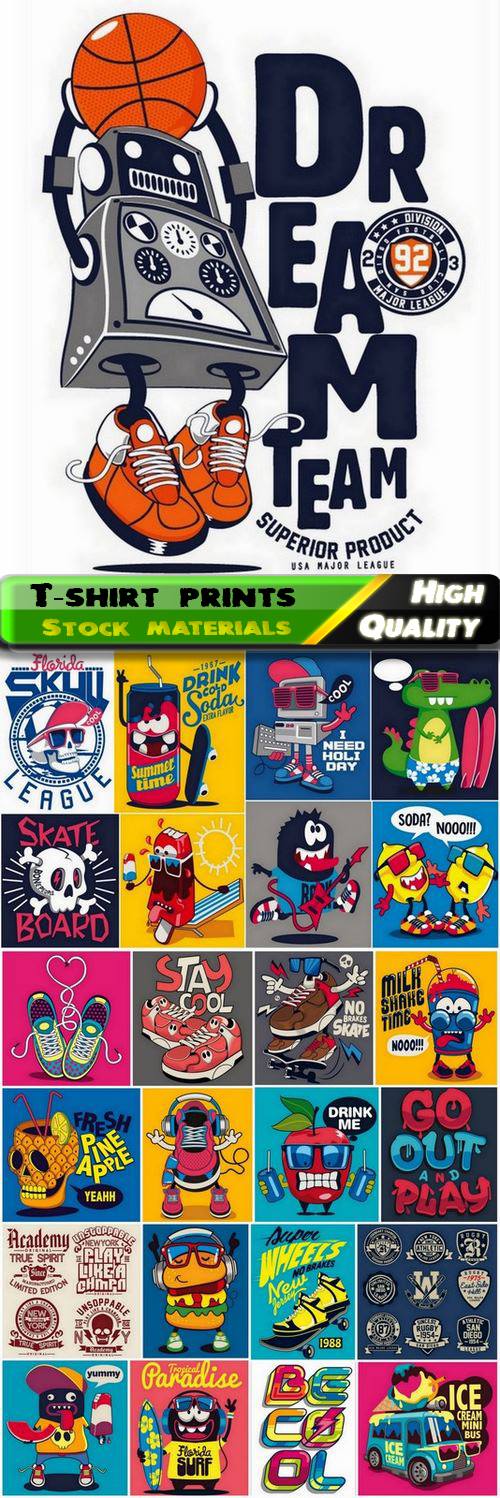 T-shirt prints design in vector from stock #83 - 25 Eps