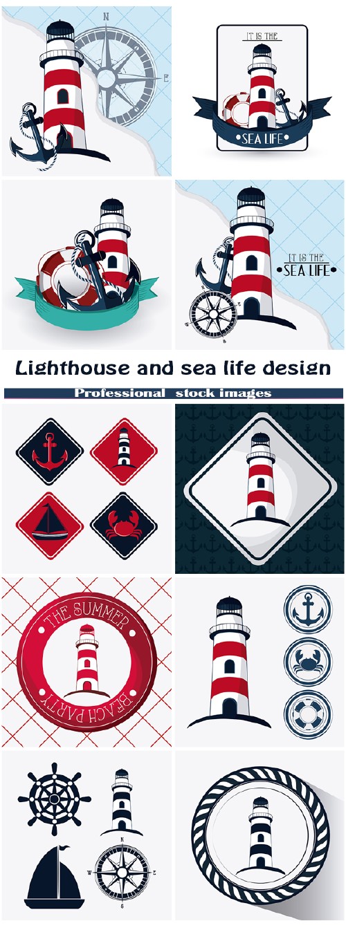 Lighthouse and sea life design