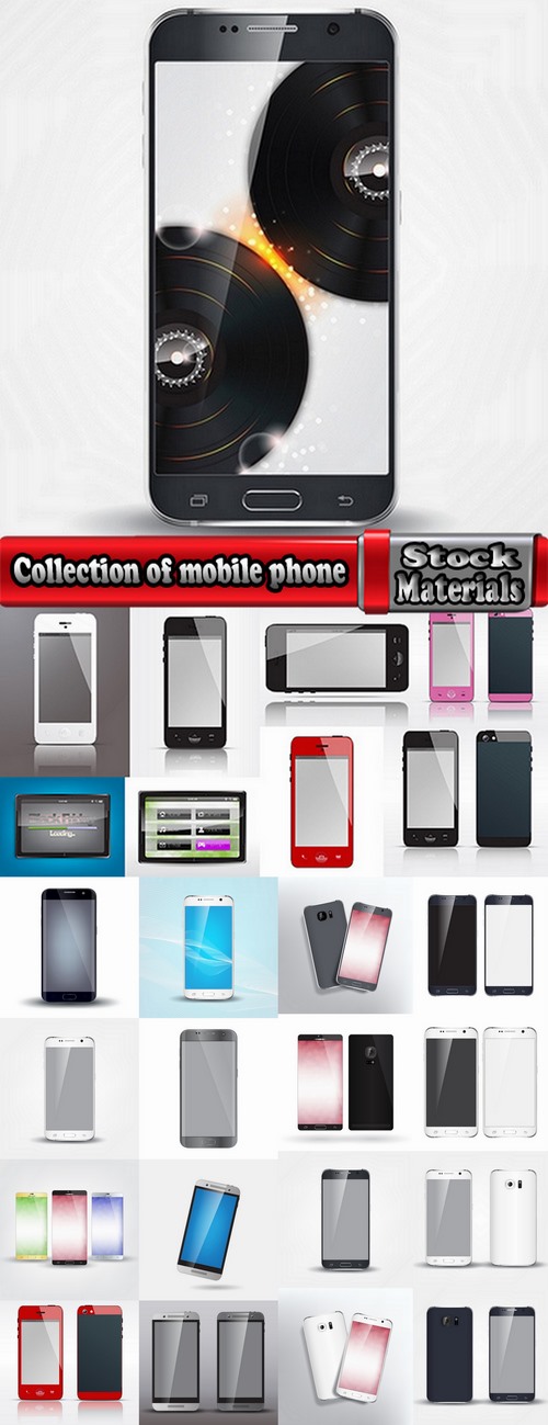 Collection of mobile phone design housing a different color plate 25 EPS
