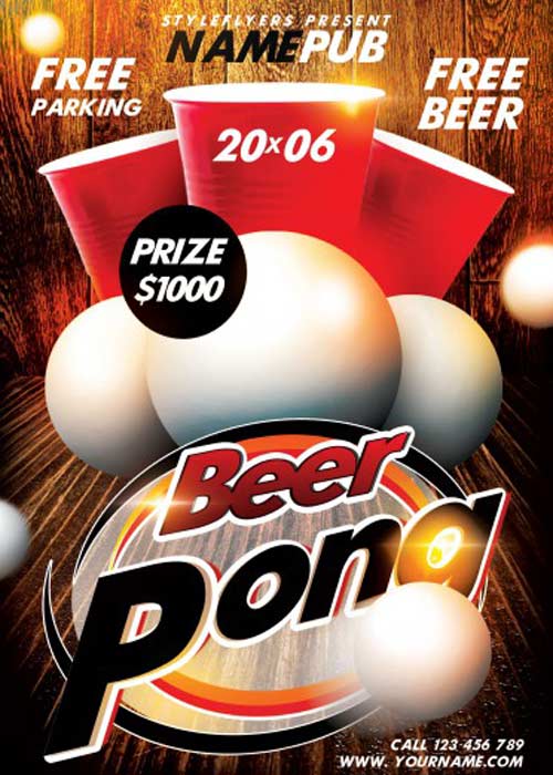Beer Pong Party Psd Flyer Template Free Download Graphics Fonts Vectors Print Templates 