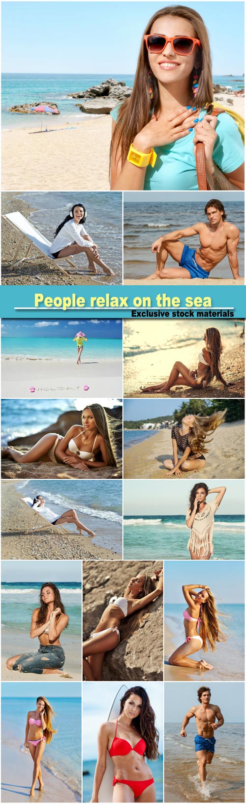 People relax on the sea, a girl in a swimsuit