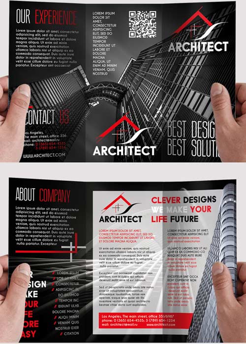 Architectural Design Premium Tri-Fold PSD Brochure Template