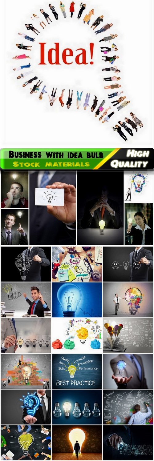 Creative business people with idea light bulb - 25 HQ Jpg
