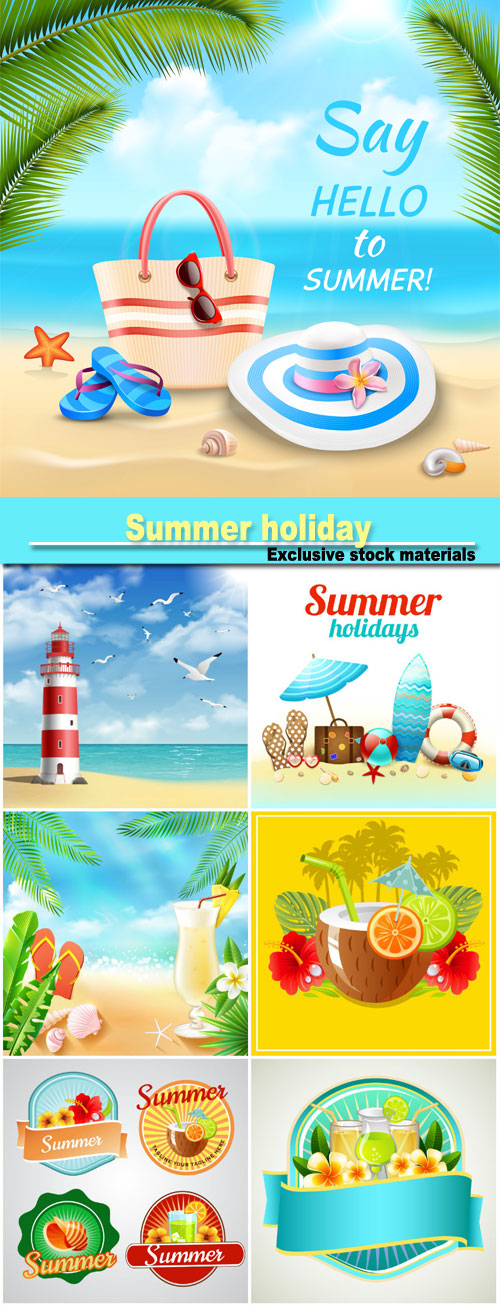 Summer holiday, sea vector backgrounds