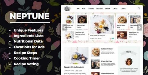 Nulled Neptune v3.1.1 - Theme for Food Recipe Bloggers & Chefs visual