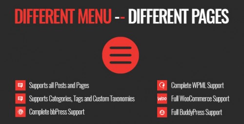 NULLED Different Menu in Different Pages v1.0.3 - WordPress Plugin logo