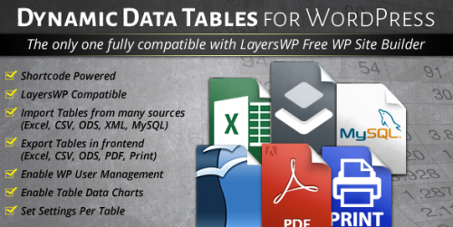 Nulled WordPress Dynamic Tables, Input from XLS MySQL CSV v1.0.8 pic