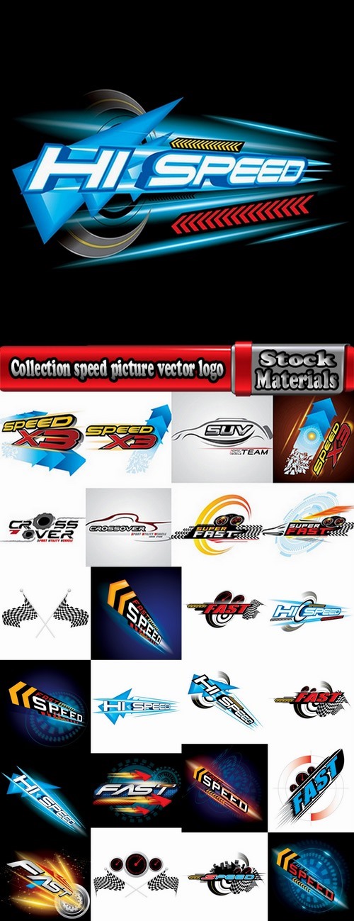 Collection speed picture vector logo illustration of the business campaign 41-25 Eps
