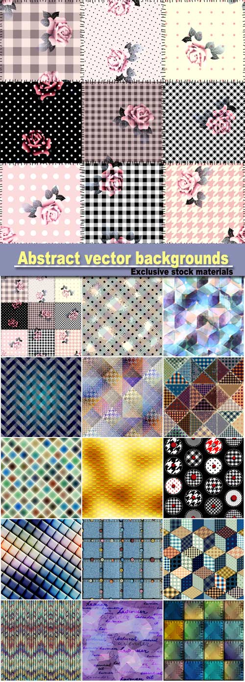 Abstract vector backgrounds with different patterns