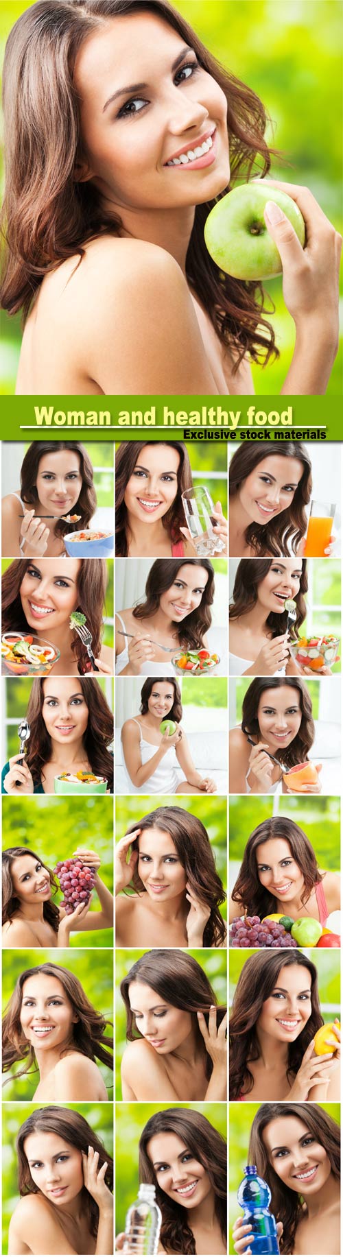 Beautiful woman and healthy food