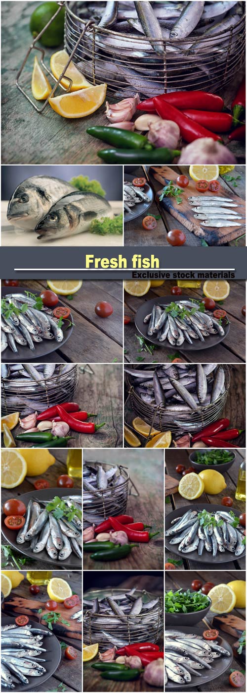 Fresh fish, tomato and lemon