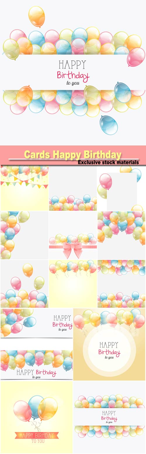 Cards Happy Birthday balloons