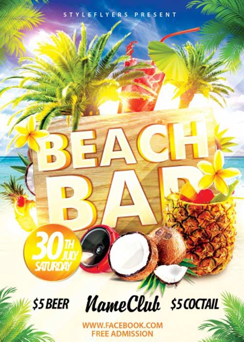 Beach Bar V1 PSD Flyer Template
