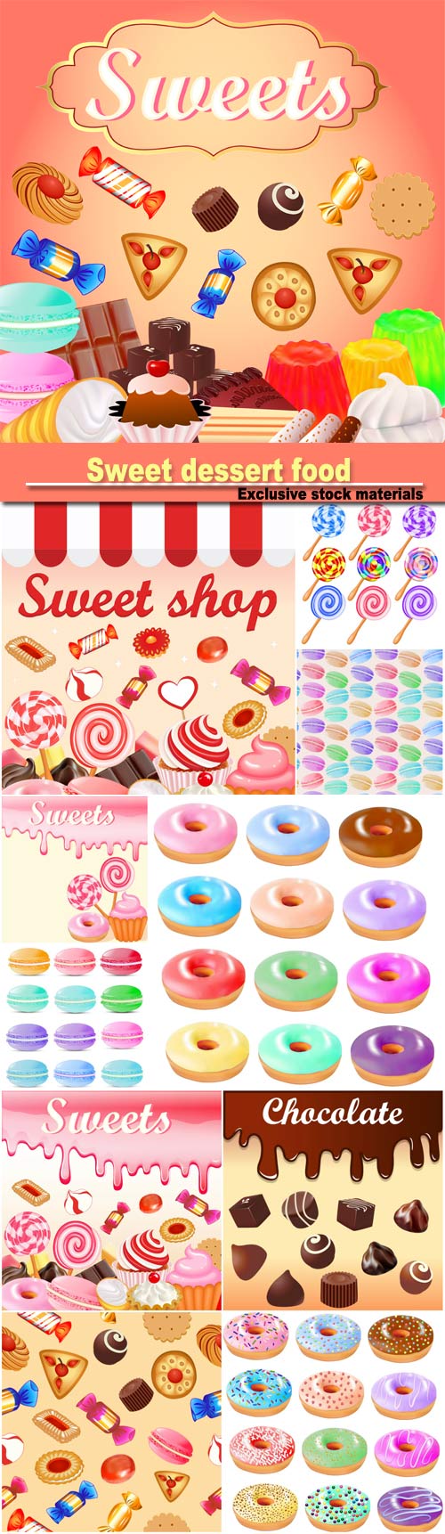 Sweet dessert food frame background