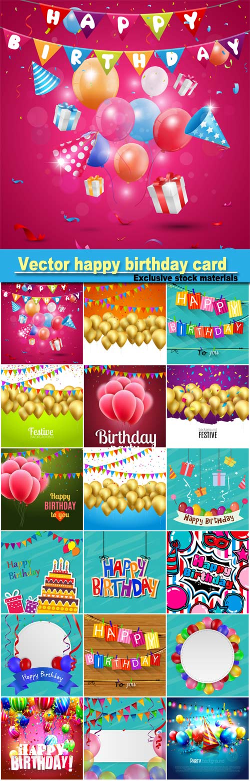 Vector happy birthday card