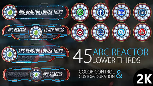 45 Arc Reactor Lower Thirds - Project for After Effects (Videohive)