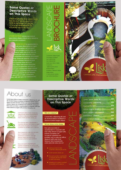Landscape design Tri-Fold PSD Brochure Template