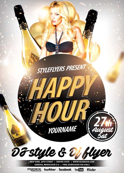 Happy Hour PSD V10 Flyer Template