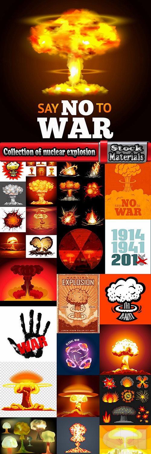 Collection of nuclear explosion radiation flash 25 EPS