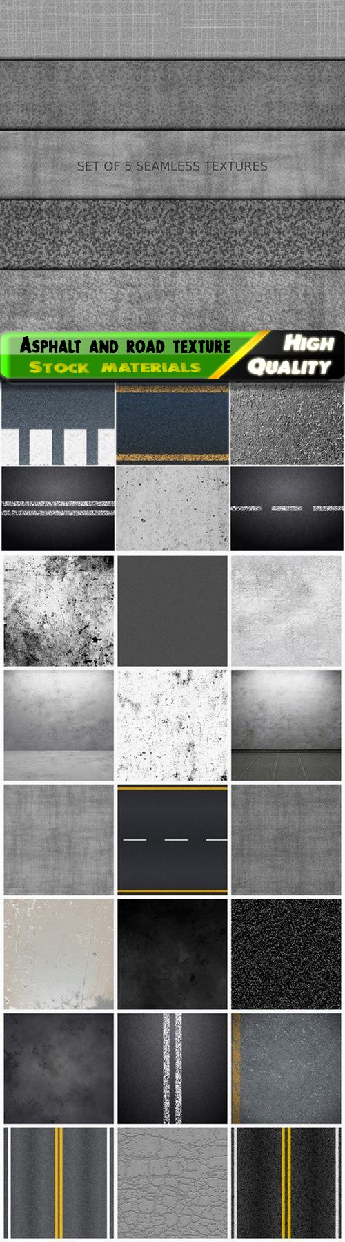 Asphalt road texture and concrete matte grunge background - 25 Eps