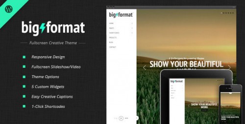 Nulled BigFormat v1.4.3 - Responsive Fullscreen WordPress Theme graphic