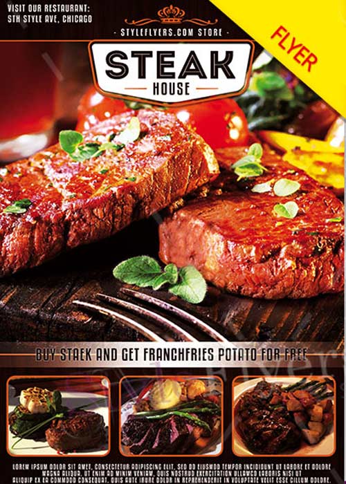 Steak House V6 PSD Flyer Template