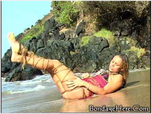 BondageHere - Tied up in the sand full