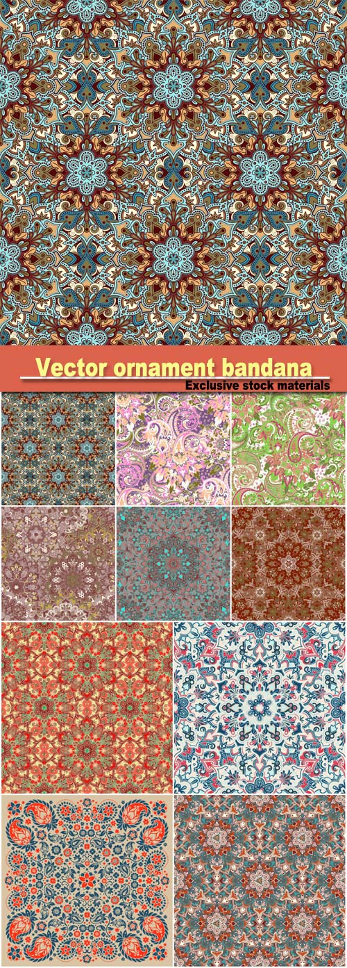 Vector ornament paisley bandana print
